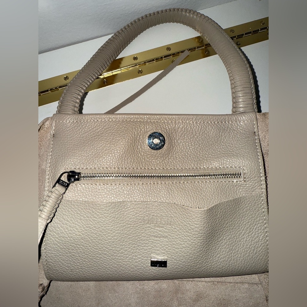 Callista Bag: Sand, Medium Grained Calf Leather Tote Bag - Picture 5 of 5